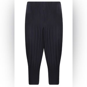 Issey Miyake Black Pleated Tapered Pants